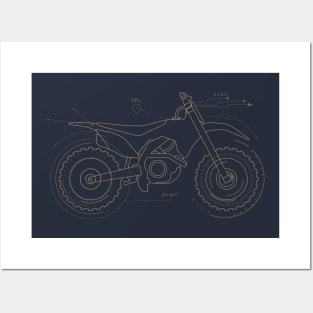 Offroad Motorcycle Blueprint Posters and Art